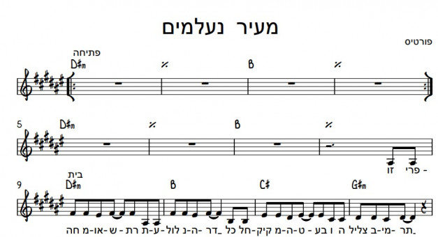 תווים רמי פורטיס - מעיר נעלמים