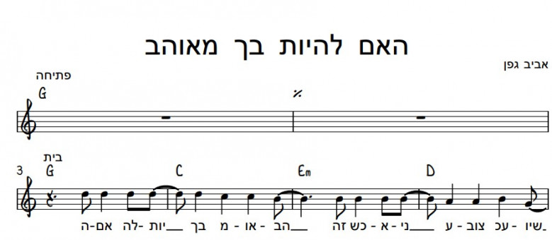 תווים אביב גפן - האם להיות בך מאוהב
