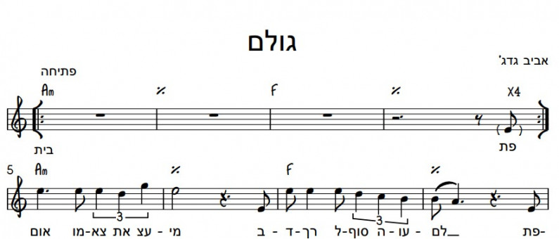 תווים אביב גדג' - הגולם