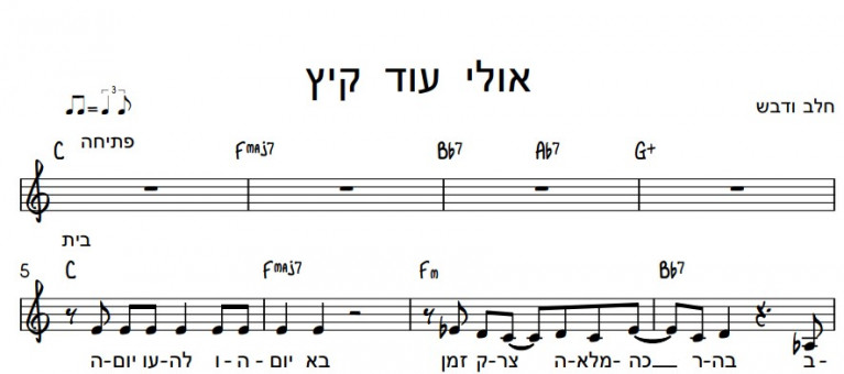 תווים חלב ודבש - אולי עוד קיץ