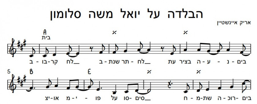 תווים אריק איינשטיין - הבלדה על יואל משה סלומון